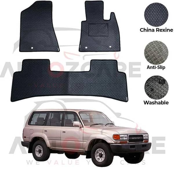 Toyota Prado FJ80 China Rexine Floor Mat 3PCS - Model 1990-1998