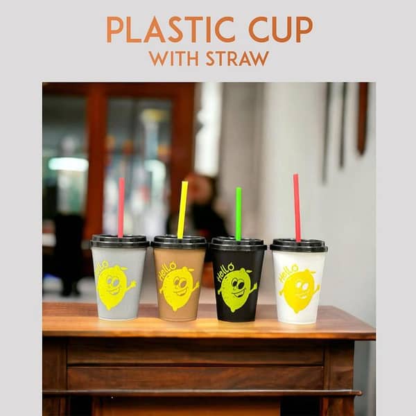 Plastic Glass with Straw - Design