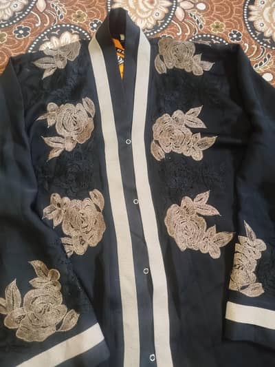 black front open style abya