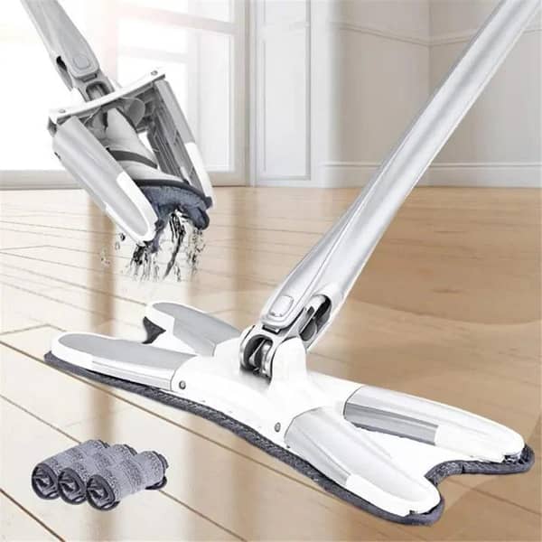 Zidello Aurora X-Shape Rotating Microfiber Floor Mop – Self-Wringing
