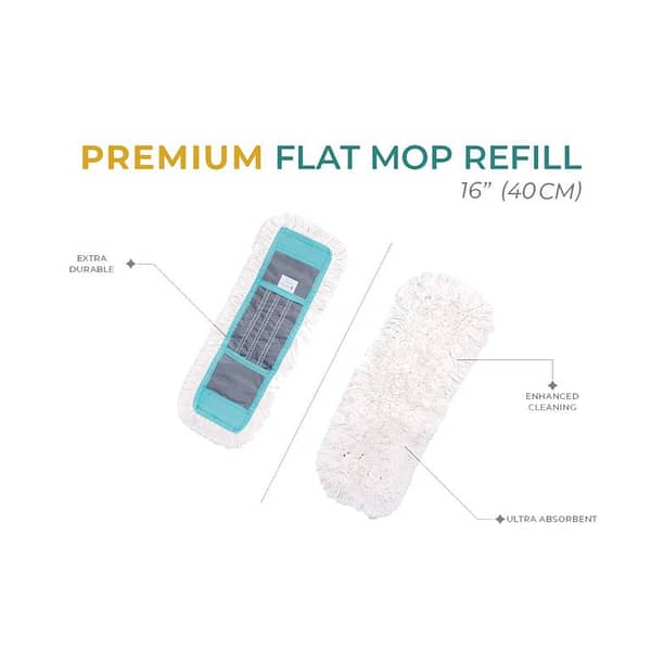 Zidello PREMIUM FLAT MOP REFILL - DRY 16″ INCH (40CM)