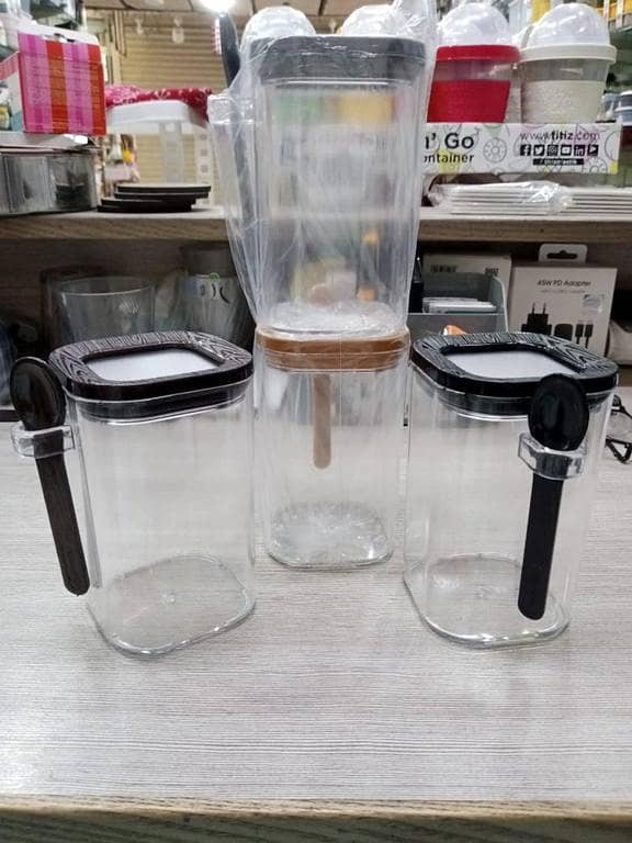 ZIDELLO Acrylic Airtight Jar with Spoon – Durable, Leak-Proof Storage for Spices, Sugar, and More