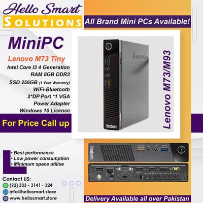 Lenovo I5 4 Gen MiniPC, Dell Pentium 8 Gen, Dell Lenovo 7 Gen, Desktop