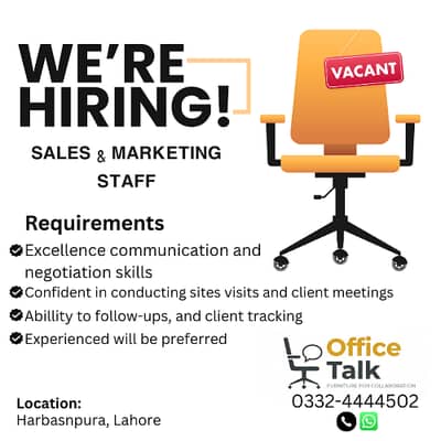 Sale and marketing Staff