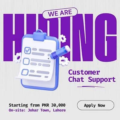 Chat support job in  Lahore