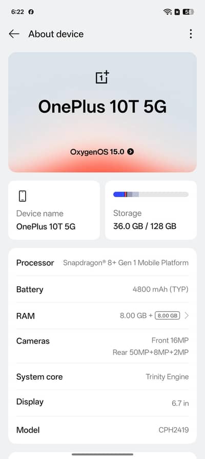 OnePlus 10T  |  8+8GB - 128GB  | Gaming Device