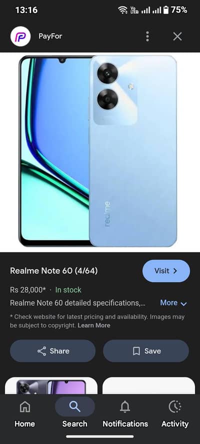 realme not 60 8gb ram 128 rom 0314 78 45 585