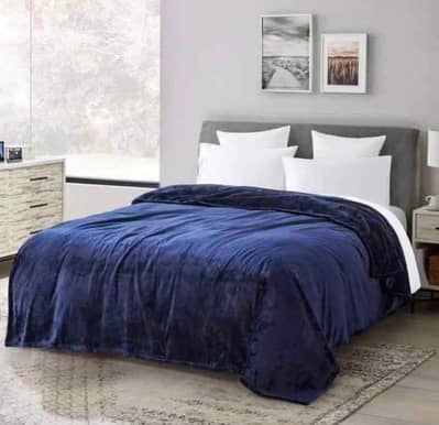 comfy soft blue queen size bed blanket