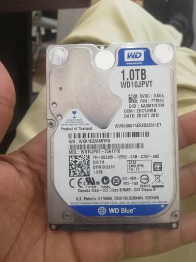 WD Blue 1tb hard drive 100 percent health available
