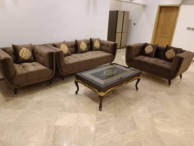 brown sofa  / poshish sofa / 3-2-1 sofa