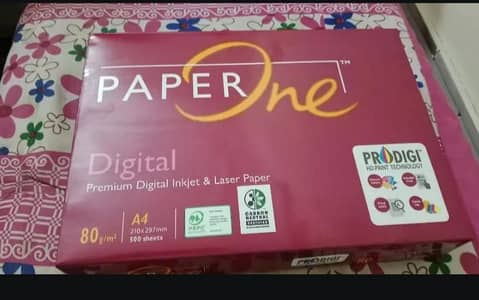 paper one 80gsm A4 size available. best quality. 5 rims available