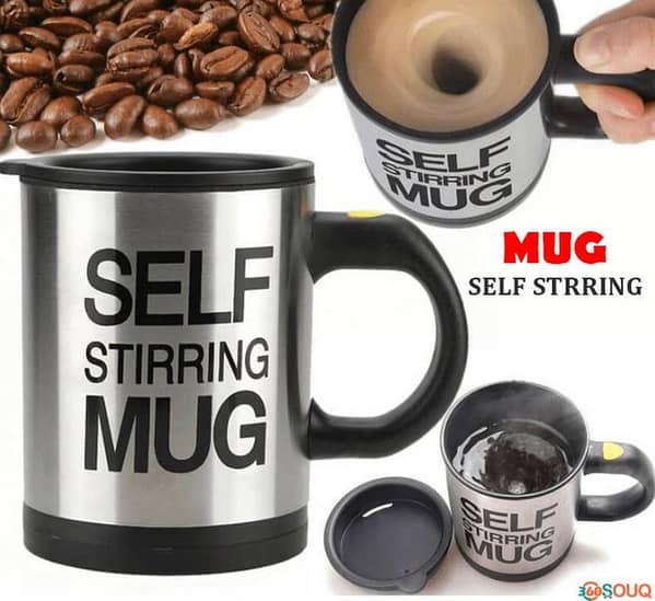 Stainless Steel Self Stirring Mug Auto Mixing Coffee Cup