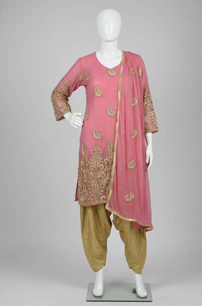 Three piece embroidered