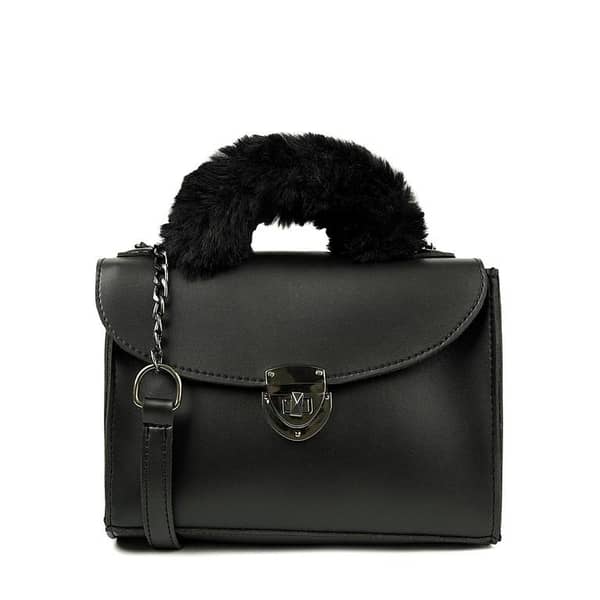 Fluffer Black Cross Body Bag