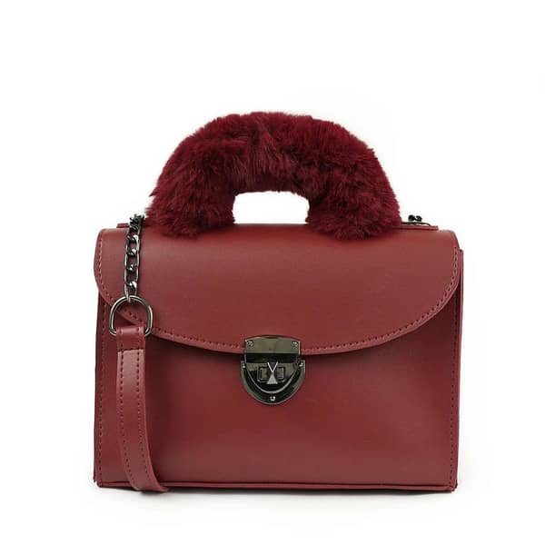 Fluffer Maroon Cross Body Bag