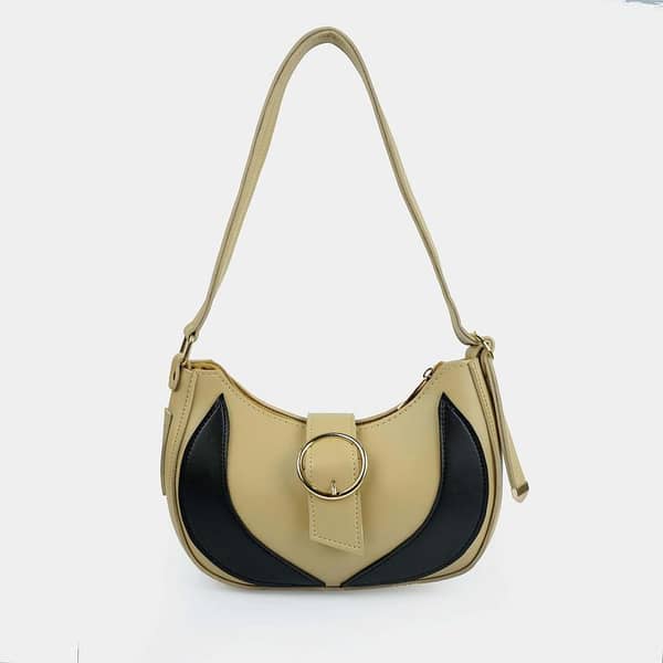 Luna Arc Beige Shoulder Bag