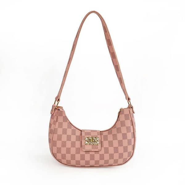Arc Checkered Pink Shoulder Bag