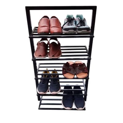 Iron Shoe Rack – 5 Tier | Metal Shoe Organizer and Shoe Stand.