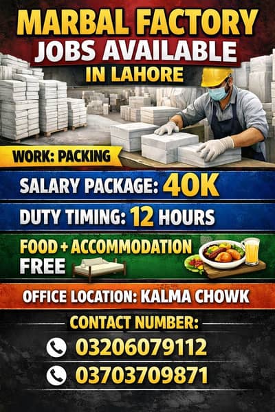 Immediate Openings – Marble Factory Packing Staff