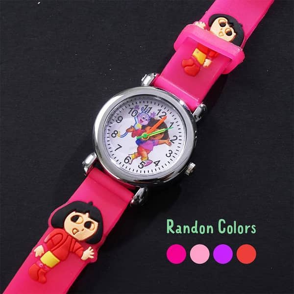 Pocketshop 3D Cartoon Character Watch for Girls - Soft Silicone Gel Strap in Fun Colors