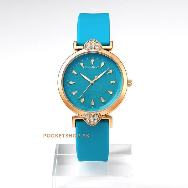 COMELY Persian Style Girls' Watch with Soft Silicone Strap and Geometric Dial - Pocketshop. pk