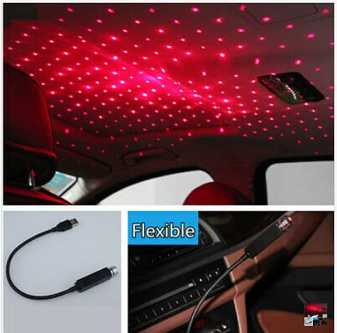 RN Mini Universal LED Car Roof Star Night Lights for Interior