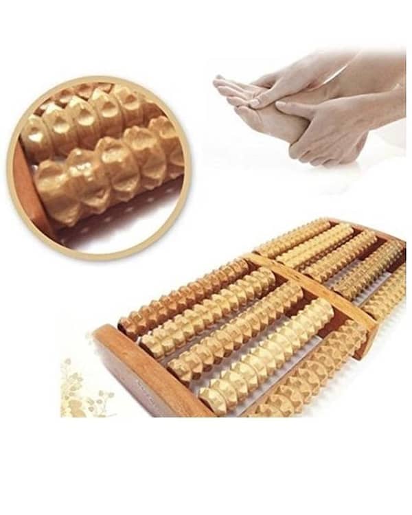 RN Wooden 5 Roller Foot Massage for Stress Relief