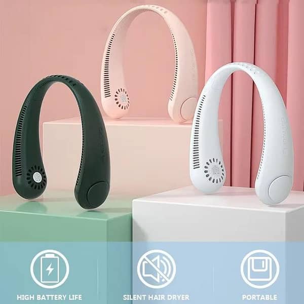 RN Bladeless Halterneck Fan - Portable USB Charging Mini Neck Fan for Outdoor Use