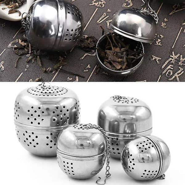 RN Stainless Steel Tea Infuser with Chain and Hook for Home Kitchen Use