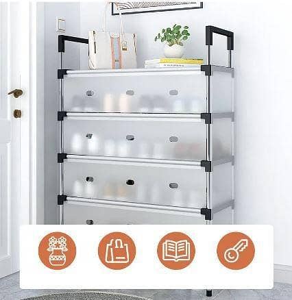 RN 4/5/6/7 Layer Stainless Steel Shoe Rack Organizer with Cover