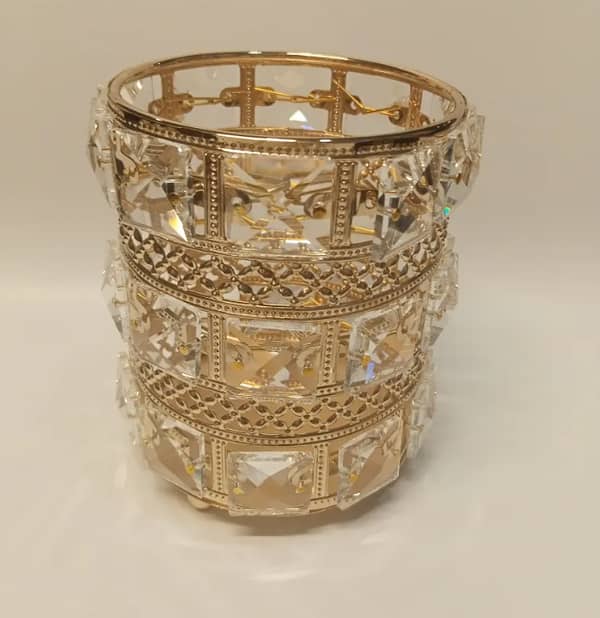 RN Crystal Round Design Makeup Brush and Cosmetics Holder for Dressing Table and Gifts