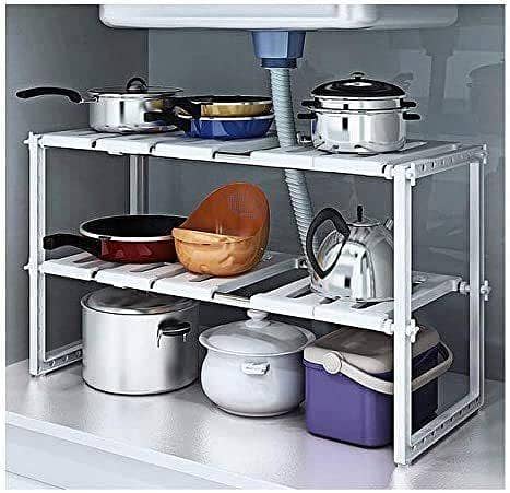 RN Under Sink Storage Shelf Organizer for Kitchen Cabinet - Adjustable 50 to 70cm