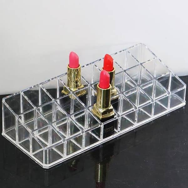RN 24-Grid Acrylic Makeup Organizer for Lipsticks and Jewelry Storage