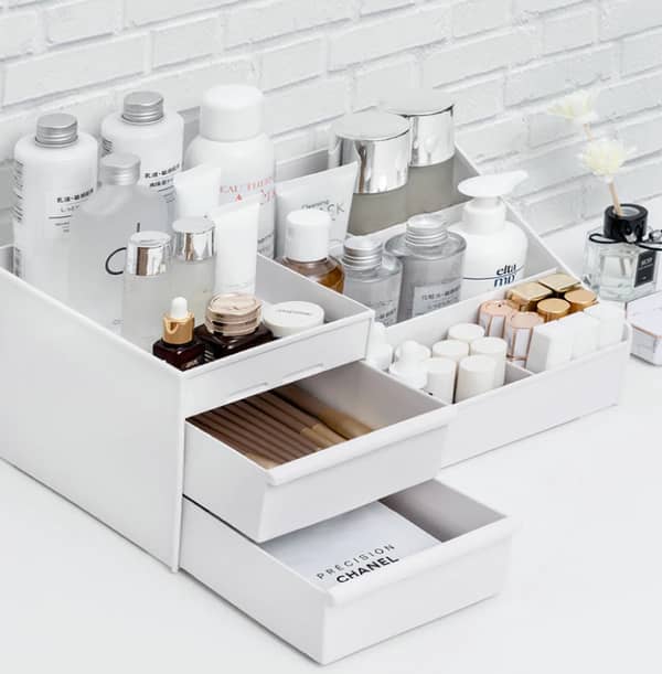 RN Drawer Cosmetic Storage Box for Lipsticks, Masks, and Office Supplies – Makeup Organizer and Display Case