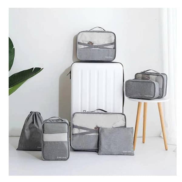 RN 7-Piece Travel Storage Bag Set for Luggage, Clothes, and Toiletries - Multi