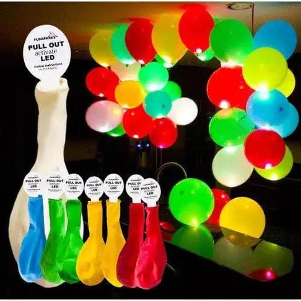Set of 5 LED Balloons in 5 Colors for Night Events - Lasts 12-24 Hours for Parties, Weddings, Halloween, Christmas, and More