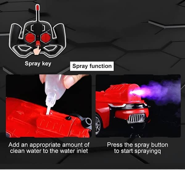RN BMW Model RC Smoke Spray Car with Remote Control | 1:22 Scale Racing Car with Water Smoke and 3D Lighting
