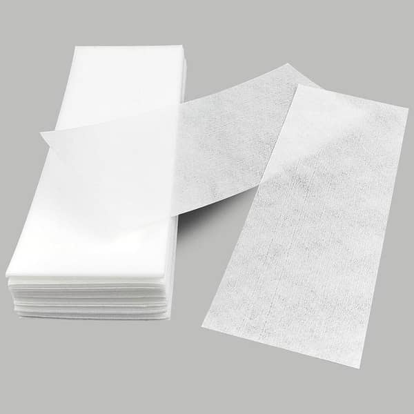 RN Wax Hair Removal Strips - 50 Non-woven Waxing Paper Sheets for Facial and Body Hair Removal