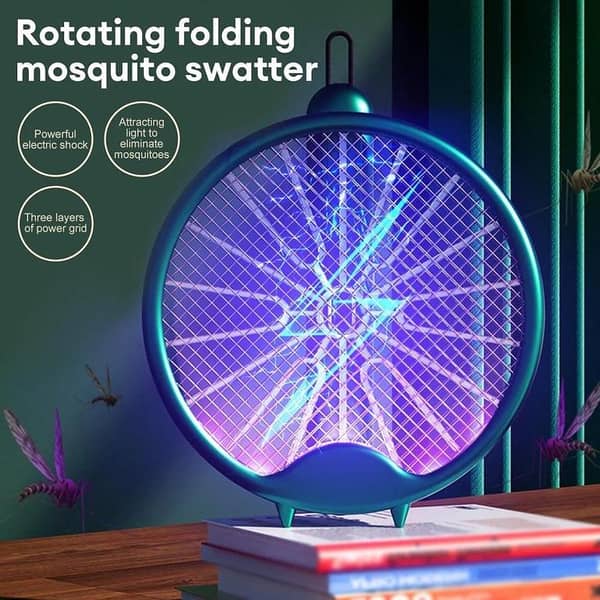 RXN 3000V Electric Mosquito Racket - USB Rechargeable, Foldable Mosquito Swatter and Killer Lamp