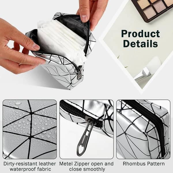 RN Spider Design Mini Makeup Bag Pouch - Clear Water-Resistant Travel Cosmetic Storage Case for Women