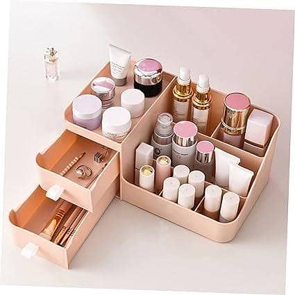 RN 2-Drawer Cosmetic Storage Box - Desktop Makeup and Stationery Organizer. . .