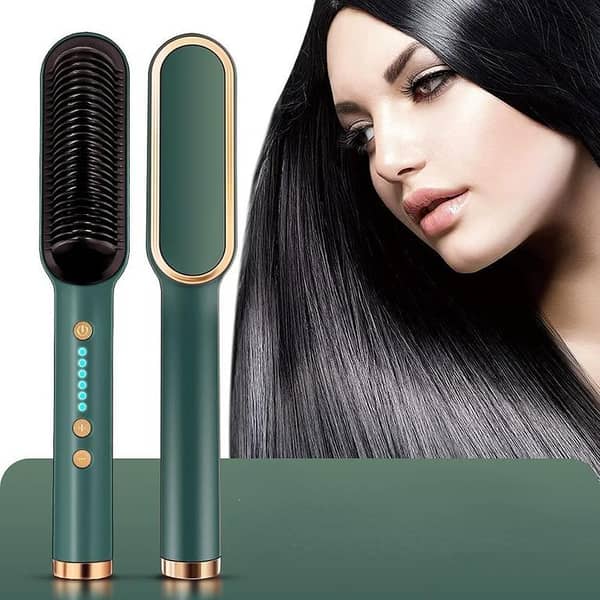 RN Hair Straightener Brush for Girls - Styling Comb with Adjustable Temperature from 130°C to 200°C