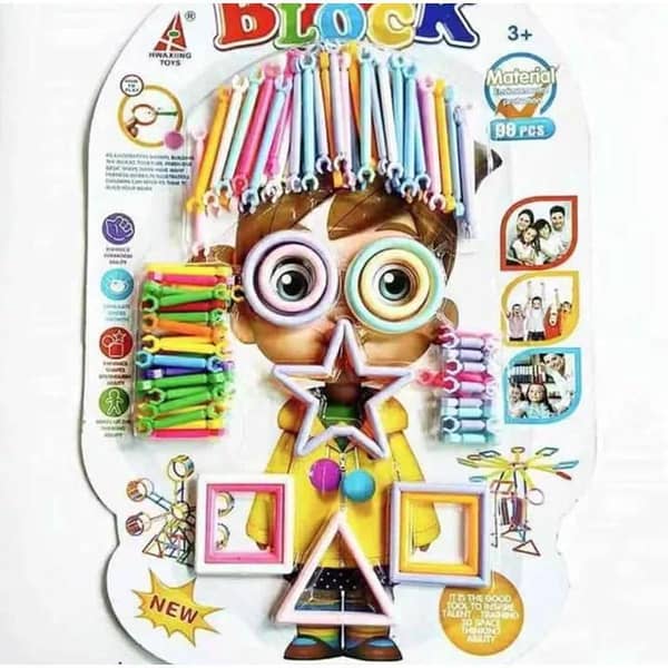 Peradix 77 PCS Building Sticks DIY STEM Learning Set for Kids – Bendable Colorful Straw Blocks for Imagination and Construction – Ages 6+