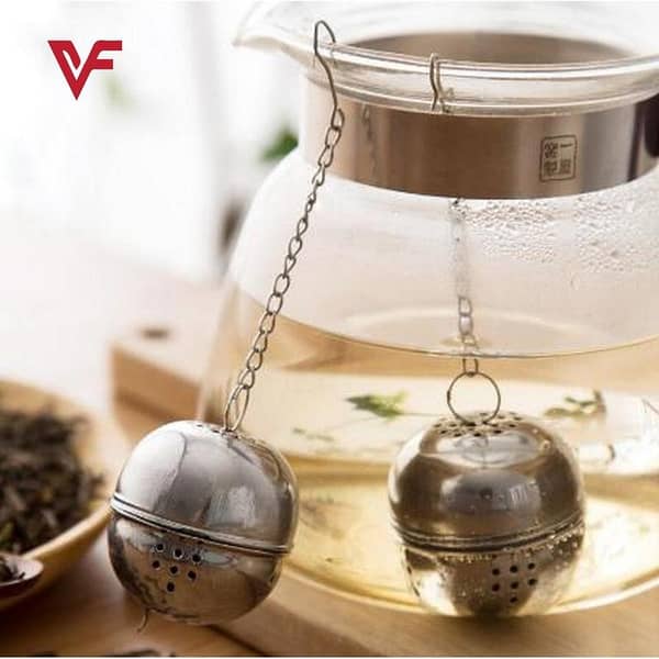 RN Spice, Herb, Tea, and Seasoning Filter Ball with Hook - Stainless Steel Tea Infuser Mesh Filter & Strainer for Loose Tea and Spices