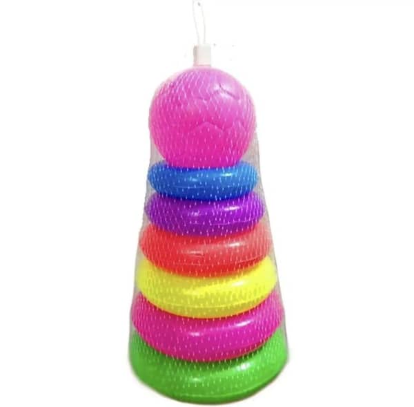 RN Rainbow Ring Tower Stacking Toy with 6 Rings