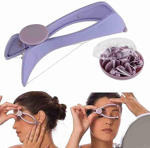 RN Slique Eyebrow and Body Hair Removal Threading System with Tweezers for Women