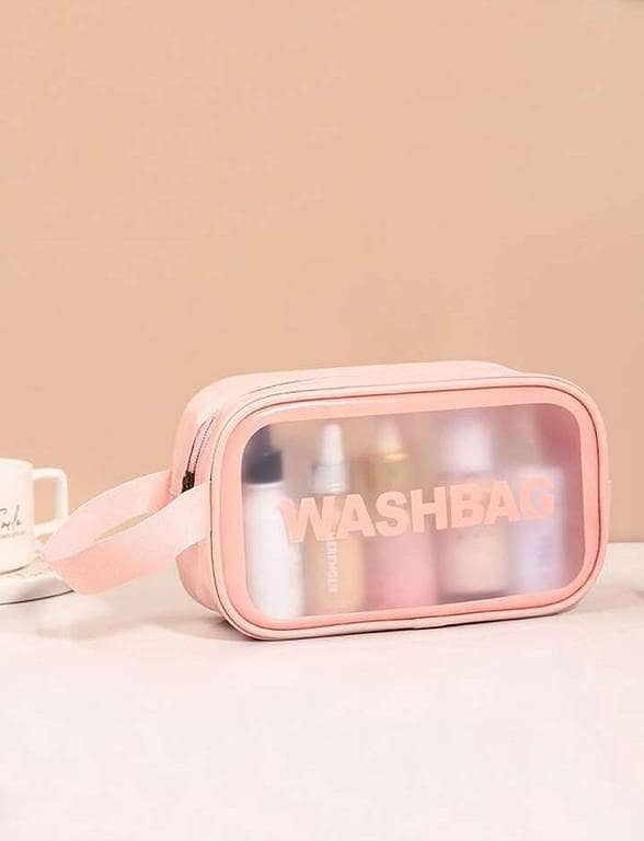 RN Transparent Waterproof Travel Cosmetic and Toiletry Organizer Bag for Women