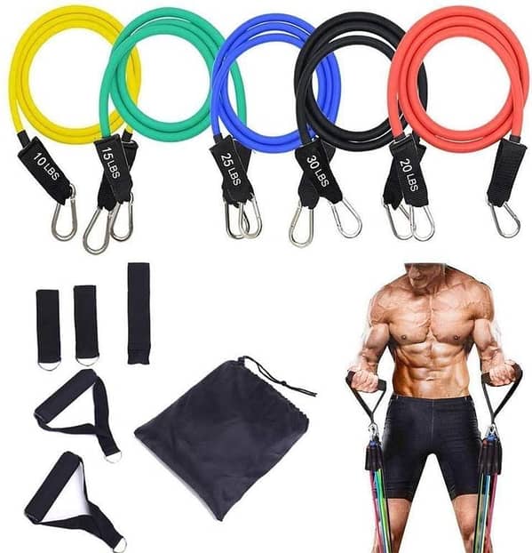 RN Resistance Bands Set - 5-Piece Exercise Bands for Home Workouts - Stackable Resistance Up to 150 lbs