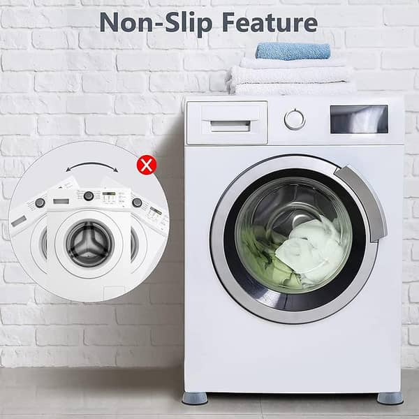4-Pack Washing Machine Floor Mats - Anti-Vibration Rubber Feet Pads for Noise Reduction and Stability