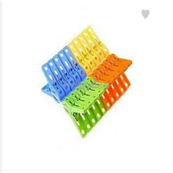 Pack of 20 Multi-Color Plastic Cloth Clips
